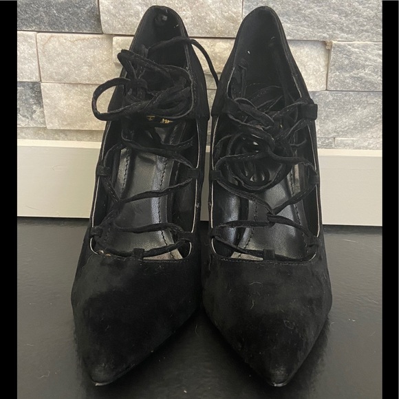 Shiekh Velvet Lace-Up Heels - Picture 3 of 7